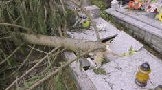 Na Kysuciach vyvalil silný vietor desiatky stromov, zničené zostali aj pomníky na cintoríne
