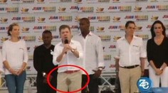 Kolumbijský prezident sa pomočil pri prejave