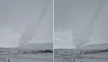 VIDEO: Britskému farmárovi sa podarilo zachytiť vzácny úkaz. Snežný diabol zmizol tak rýchlo, ako sa objavil