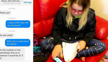 Policajt pomohol školáčke s domácou úlohou a pomýlil sa aj on