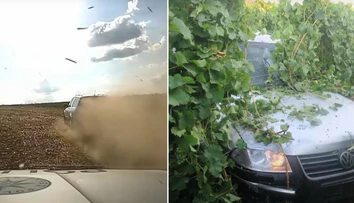 VIDEO: Policajná naháňačka s akčným koncom. Auto unikajúceho cestného piráta zastavil až vinohradnícky drôt