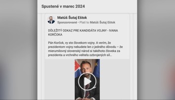 Šutaj Eštok platil reklamu proti Korčokovi. Mimovládne organizácie sa búria proti rozhodnutiu úradu