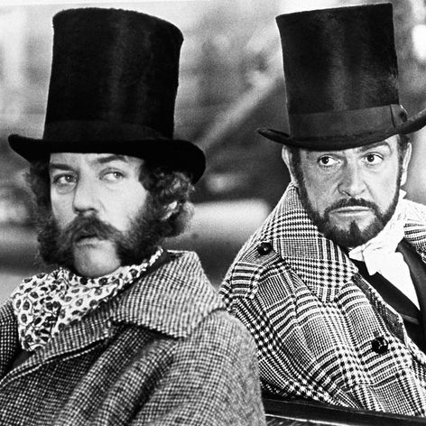 Donald Sutherland na snímke z roku 1978 vo filme Veľká vlaková lúpež so Seanom Connerym.