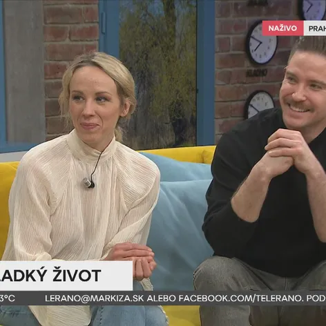 Vladimír Polívka a Petra Hřebíčková v Teleráne o komédii Sladký život