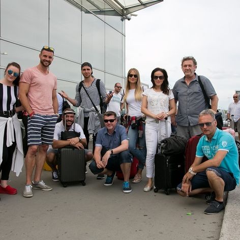 Michal Ďuriš, Martin Mňahončák, Barbora Švidraňová a Patrik Vyskočil tesne pred odletom