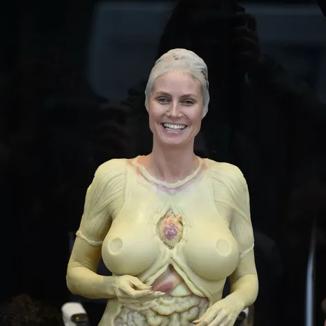 Heidi Klum počas prípravy na Halloweensku párty
