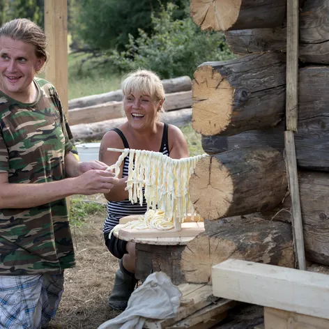 Baník v alobale.