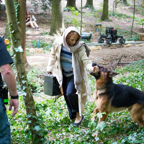 Kaskadérka Klára Coufalová s Rexom v Horskom parku.