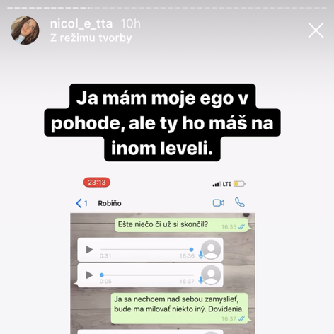 Komunikácia medzi Nicolettou a Martinom