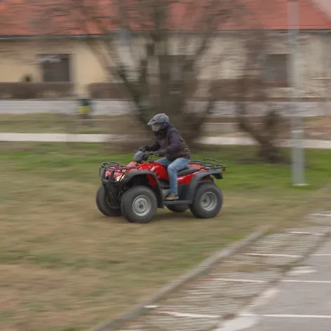 Jazdec v akcii.