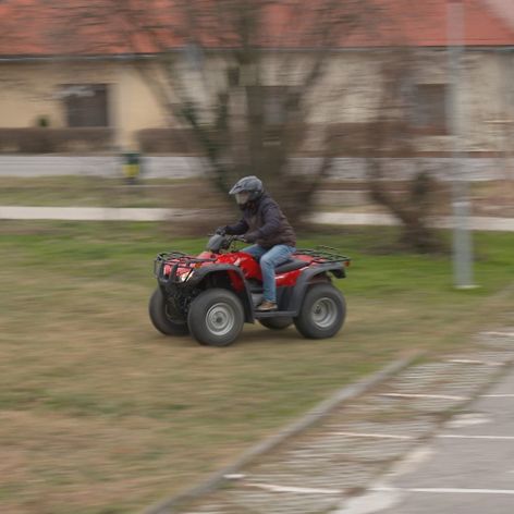 Jazdec v akcii.