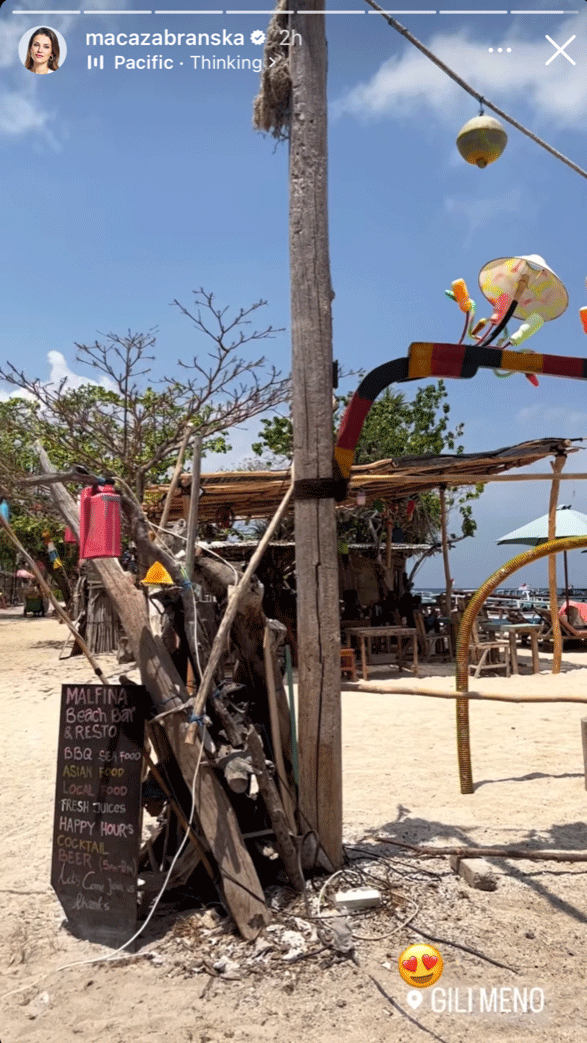 Maca Zábranská na dovolenke na Bali