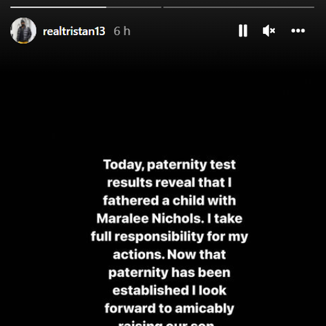 Oznámenie otcovstva Tristana Thompsona