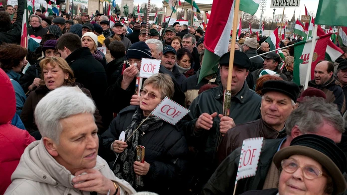 Pochod na podporu vlády premiéra Viktora Orbána.