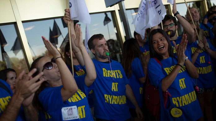 Štrajk zamestnancov Ryanair.