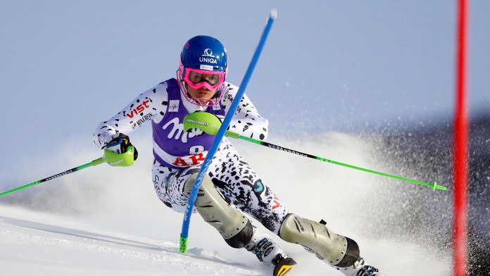 Veronika Velez - Zuzulová na trati prvého kola slalomu žien Svetového pohára vo Švédskom Aare.