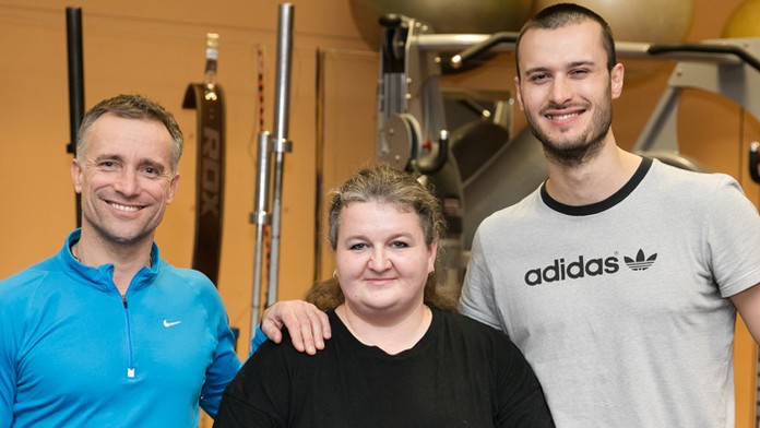 Výherkyňa Marika s Marošom Molnárom a Michalom Páleníkom