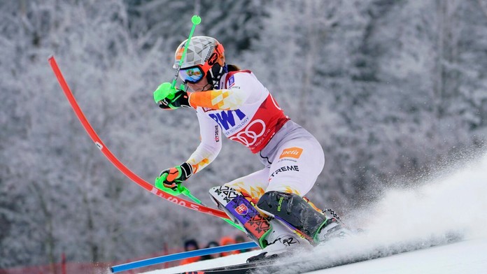 Slovenská lyžiarka Petra Vlhová v 1. kole slalomu Svetového pohára v alpskom lyžovaní v americkom Killingtone.