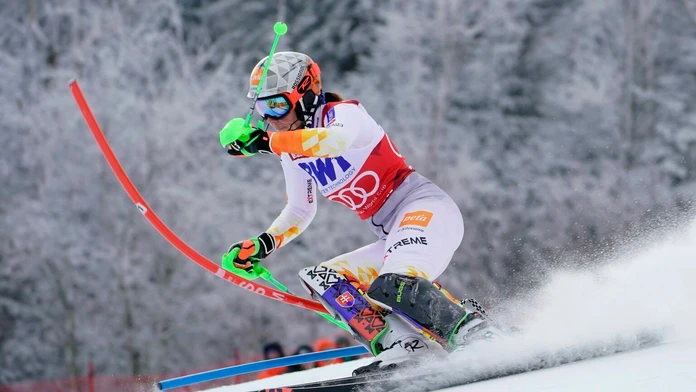 Slovenská lyžiarka Petra Vlhová v 1. kole slalomu Svetového pohára v alpskom lyžovaní v americkom Killingtone.
