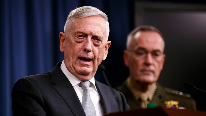 Americký minister obrany James Mattis po spojeneckom útoku v Sýrii.
