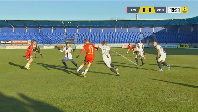 Momentka zo zápasu Liptovský Mikuláš - Zlaté Moravce Vráble.
