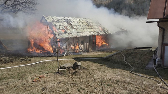 Požiar vo Vychylovke.