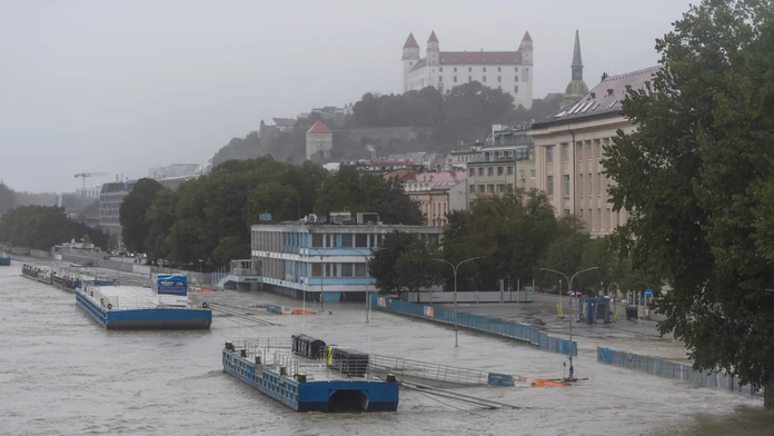Zaplavené nábrežie Dunaja