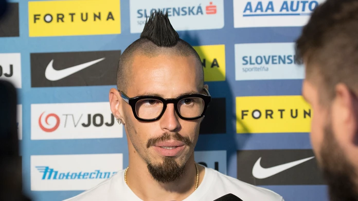 Marek Hamšík na zraze slovenskej futbalovej reprezentácie.
