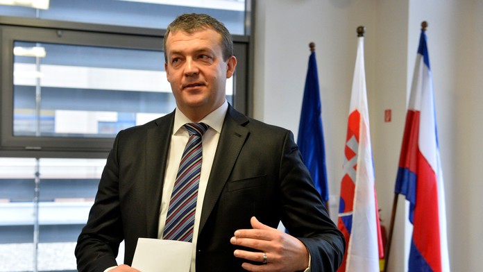 Jaroslav Baška na brífingu v roku 2014.