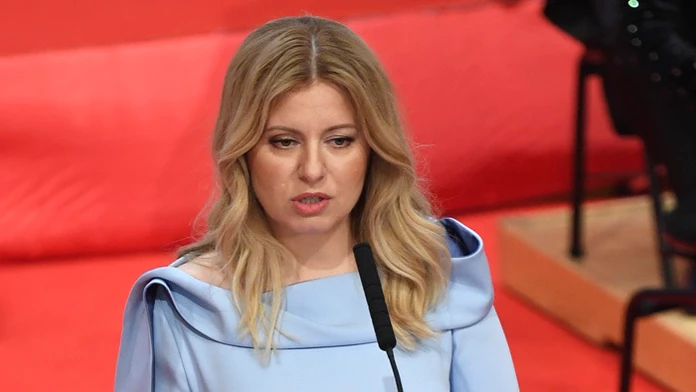 Prezidentka Zuzana Čaputová počas prejavu.