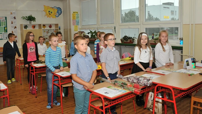 Na snímke žiaci 3.B triedy ZŠ Gaštanová v Žiline 