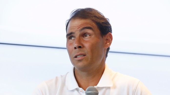 Španielsky tenista Rafael Nadal hovorí počas tlačovej konferencie.
