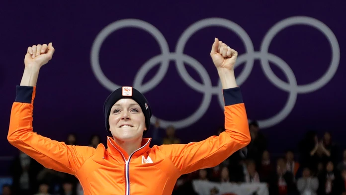 Slovenská striedačka počas duelu proti Olympionikov z Ruska na ZOH 2018.