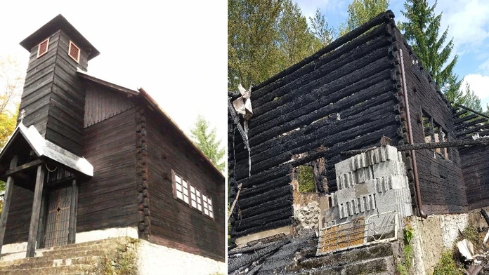 Drevený kostolík v Hornej Maríkovej 