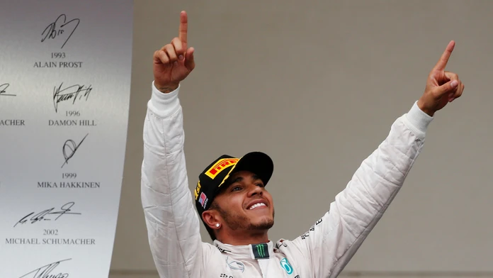 Lewis Hamilton po zisku titulu majstra sveta F1.