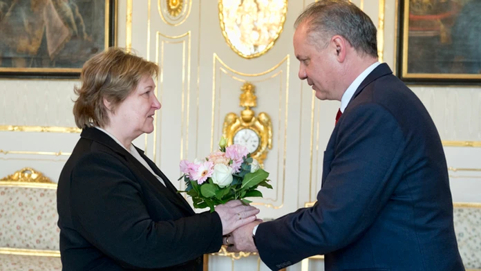 Odchádzajúca ombudsmanka Jana Dubovcová, ktorú prijal prezident Andrej Kiska.