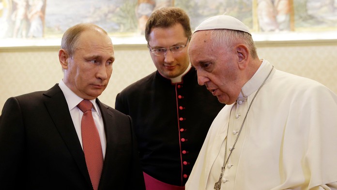 Ruský prezident Vladimir Putin na súkromnej audiencii u pápeža Františka 