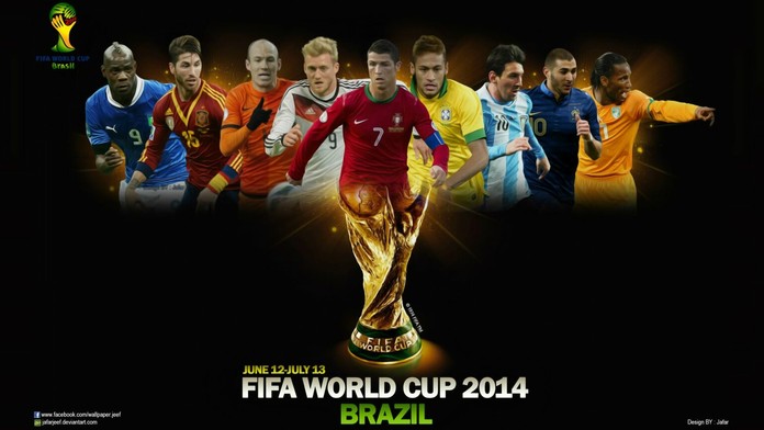 Hviezdy na MS 2014 v Brazílii zľava: Mario Balotelli, Sergio Ramos, Arjen Robben, André Schürrle, Cristiano Ronaldo, Neymar, Lio