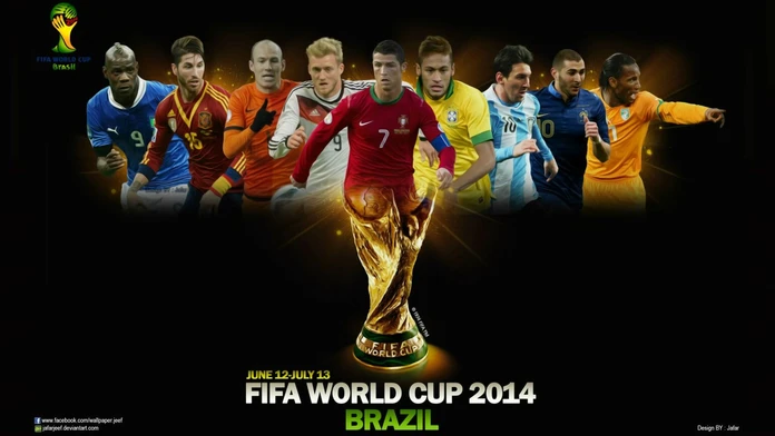 Hviezdy na MS 2014 v Brazílii zľava: Mario Balotelli, Sergio Ramos, Arjen Robben, André Schürrle, Cristiano Ronaldo, Neymar, Lio