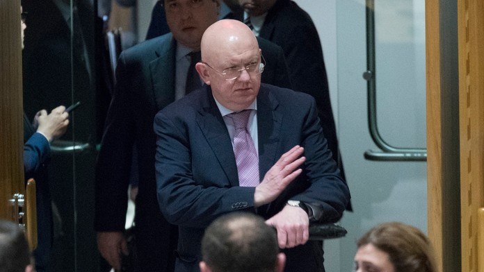 Ruský veľvyslanec pri OSN Vasilij Nebenzia.