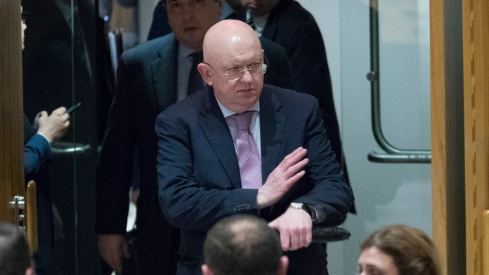 Ruský veľvyslanec pri OSN Vasilij Nebenzia.