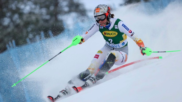 Slovenská lyžiarka Petra Vlhová v slalome v Levi.