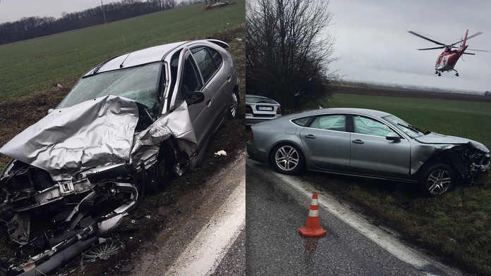Auto policajtov a Audi.