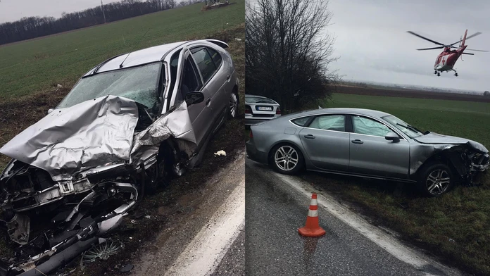 Auto policajtov a Audi.