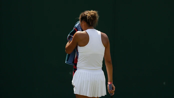 Americká tenistka Madison Keysová počas duelu 3. kola Wimbledonu.