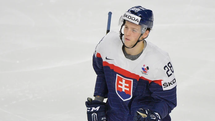 Radosť slovenských hráčov po góle proti Dánsku na MS 2017.