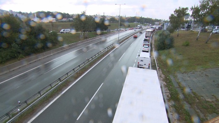 Dopravná situácia pri Nitre.