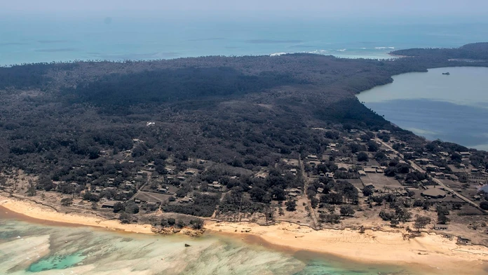 Tonga po erupcii sopky.