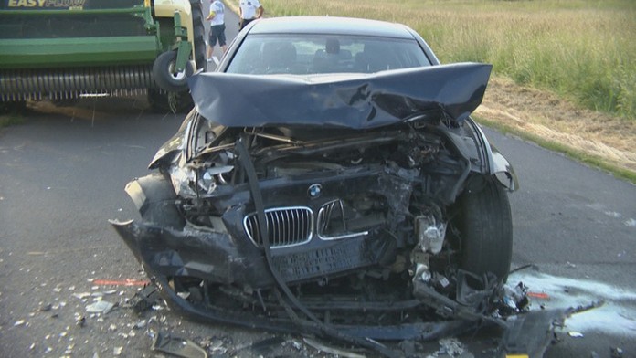 Havarované auto sudcu Viliama Dohňanského.