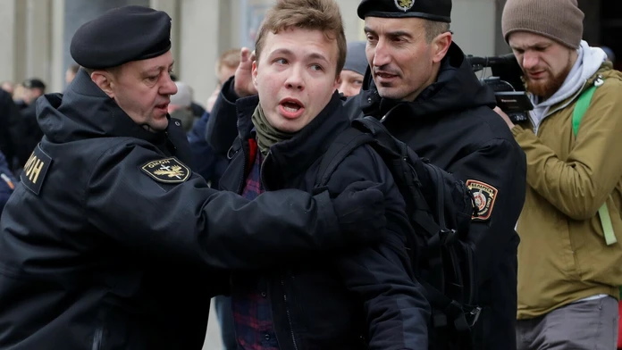 Novinár Raman Pratasevič na archívnej snímke.